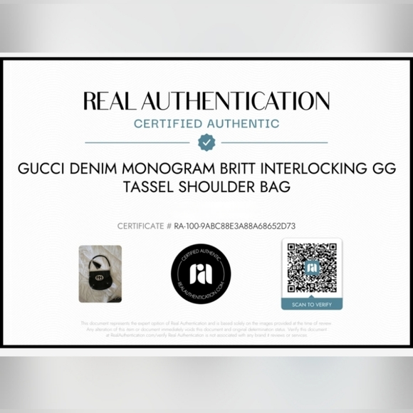 🖤 GUCCI | Vintage Denim Monogram Britt Interlocking GG Tassel Shoulder Bag - Picture 13 of 13